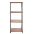 Four Tier Tower Shelf with Metal in Cherry and Chrome Finish