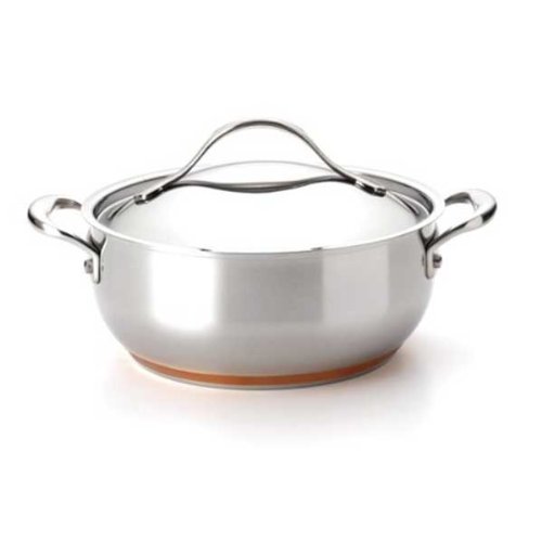Anolon Nouvelle Copper Stainless Steel 4-Quart Covered Casserole