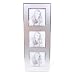 Silver Etched Metal Triple Photo Frame, Rectangular