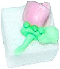 Pink Rose Buds Decorated Sugar Cubes (24 pc)