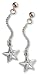 Sterling Silver & 9ct Rose Gold Ladies Star Earrings