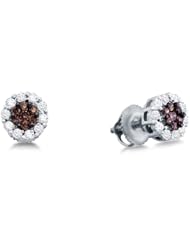 0.50 cttw. Diamond Ladies Flower Earring 14K Yellow Gold