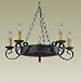 Kitchen & Housewares : RUSTIC WOOD & IRON CHANDELIER CEILING LIGHT