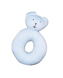 赤ちゃんに安全なオーガニックコットン ニギニギ　クマさん（ブルー）