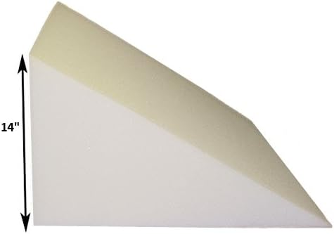 Elevation Pillow Wedge (Long) 14"High x 24"Wide x 25"Long "NO FOAM COVER"- Elevation Support, Back Support Pillow, Acid Re-flux (1536) (White)