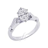0.45 Ct Oval Shaped Solitaire Diamond Celtic Cathedral Style Engagement Ring VS1
