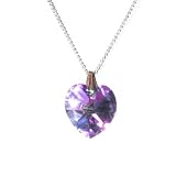 Swarovski Crystal Pendant on Sterling Silver chain - Vitrail Light Heart 14mm