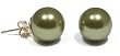 14k Yellow Gold 10mm Dyed Green Mother of Pearl Stud Earrings