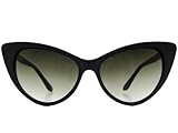 Tip Pointed Vintage Style Cat Eye Sunglasses in Black