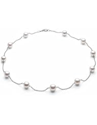 Bling Jewelry 14k White Gold Freshwater White Pearl Tin Cup Necklace