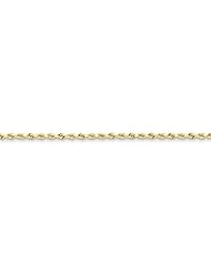 10k 2.5mm Handmade Diamond-Cut Rope Chain, Size 7