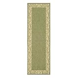 Safavieh CY2727-1E06-210 Courtyard Collection 2-Feet 4-Inch by 9-Feet 11-Inch Indoor/ Outdoor Area Runner, Olive and Natural