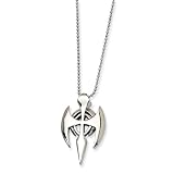 Stainless Steel Gothic Cross Pendant Necklace - 24 Inch - JewelryWeb
