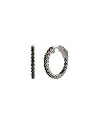 Sterling Silver Gemstone Inside-Out Vault Lock Hoop Earrings (1.25 cttw)