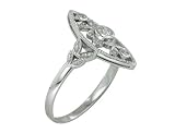 0.25 CT TW ROUND DIAMOND ANTIQUE STYLE ENGAGEMENT/ANNIVERSARY RING MADE IN 14K WHITE GOLD