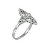 0.25 ct ROUND DIAMOND ANTIQUE STYLE ENGAGEMENT ANNIVERSARY RING made in 14K WHITE GOLD