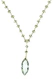 Gold Plated Sterling Silver Peridot with Green Amethyst Drop Dangle Necklace, 17