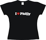 I Heart (Love) Philly Women's Tee Shirt Large-Light Blue Babydoll (petite fit)