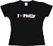 I Heart (Love) Philly Women's Tee Shirt Medium-Black-Regular Fit