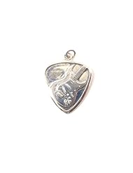 925 Sterling Silver Music Jewelry Guitar Pick with Electric Guitar Design Pendant