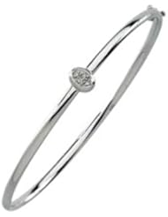 .035 ct tw Diamond Fashion Bangle Bracelet in 14k White Gold