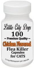 Little City Dogs JUMBO PACK - 100 CHICKEN FLAVORED Flea Killer Capsules for Cats & Small Dogs - 12 Mg Nitenpyram Per Capsule ...compares to Capstar® - Treats 100 Pets 2 - 25 lbs
