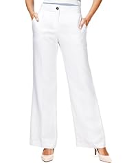 Autograph Wide Leg Trousers with Linen