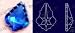 38mm Sapphire Blue French Cut Crystal Prisms#911-38