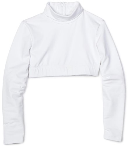 Danskin Girls 7-16 Turtleneck Crop Top, White, Medium On Sale