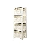 SMALL WHITE 4 HEIGHTS WICKER BASKET RACK VEGETABLE RACK, FROM CENTURION PINE