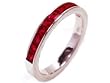 18k White Gold Square Ruby Half Circle Ring Size 6.5 Ct.tw 1.20