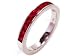 18k White Gold Square Ruby Half Circle Ring Size 6.5 Ct.tw 1.20
