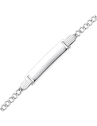 14K White Gold 2.5mm Baby ID Concave Curb Bracelet with Lobster Claw Clasp - 6"Inches