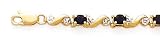 10k Gold, Diamond & Created Sapphire Bracelet (3.52ctw)
