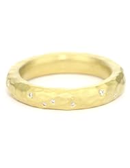 Annie Fensterstock Thick Round Band with Diamonds Ring, Size 7