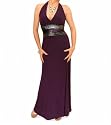 Blue Banana Purple Sequin Halter Neck Long Dress