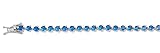 Silver Bracelet with CZ - Blue Topaz CZ - Length: 7.5 inches
