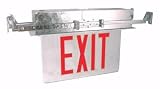 Fulham 01001 - FHEX28-W-S-R-C-EM 5 watt 120/277 volt LED Clear / Red Edge-Lit Exit Light