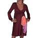 Brown Flower Long Sleeve Maternity Dress