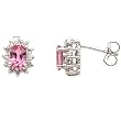 14K White Gold Pink Sapphire and Diamond Earrings