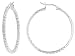 DIAMOND ACCENT INSIDE OUT PLATINUM PLATED OVER STERLING SILVER HOOP EARRINGS