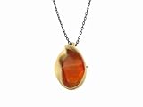 Faceted Fire Opal Pod Pendant in 10 Karat by Ten Thousand Things