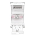 Pierre Cardin Pink Watch, Heart Pendant & Earring Set in a Fancy Presentation Box