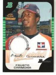 2005 Bowman Draft Futures Game Jersey Relics #122 Fausto Carmona - Cleveland Indians (Piece of Authentic Game Used Jersey) (Baseball Cards)