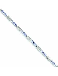 Genuine .925 Sterling Silver Tanzanite And Diamond Bracelet 5.5 Grams . 100% Satisfaction Guaranteed.