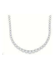 11.66 cttw 14k White Gold Diamond Bridal Flower Necklace (Real Diamonds: 11.66 cttw)