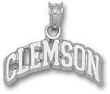 Clemson Tigers Block Clemson Pendant - Sterling Silver Jewelry