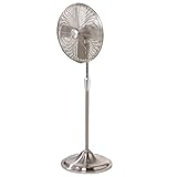 Hunter 90121 Century 17 inch Oscillating Pedestal Fan, Brushed Nickel