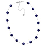 Liquid Silver and Beaded Lapis Necklace