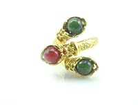 Hand Made Fabulous Design Tree Stone Ring - Gold Plated